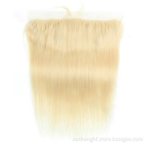 Wholesale 613 Cuticle Aligned Virgin Hair,Russian Blonde Virgin Human Hair Bundles With Closure Free Sample Human Hair Extension